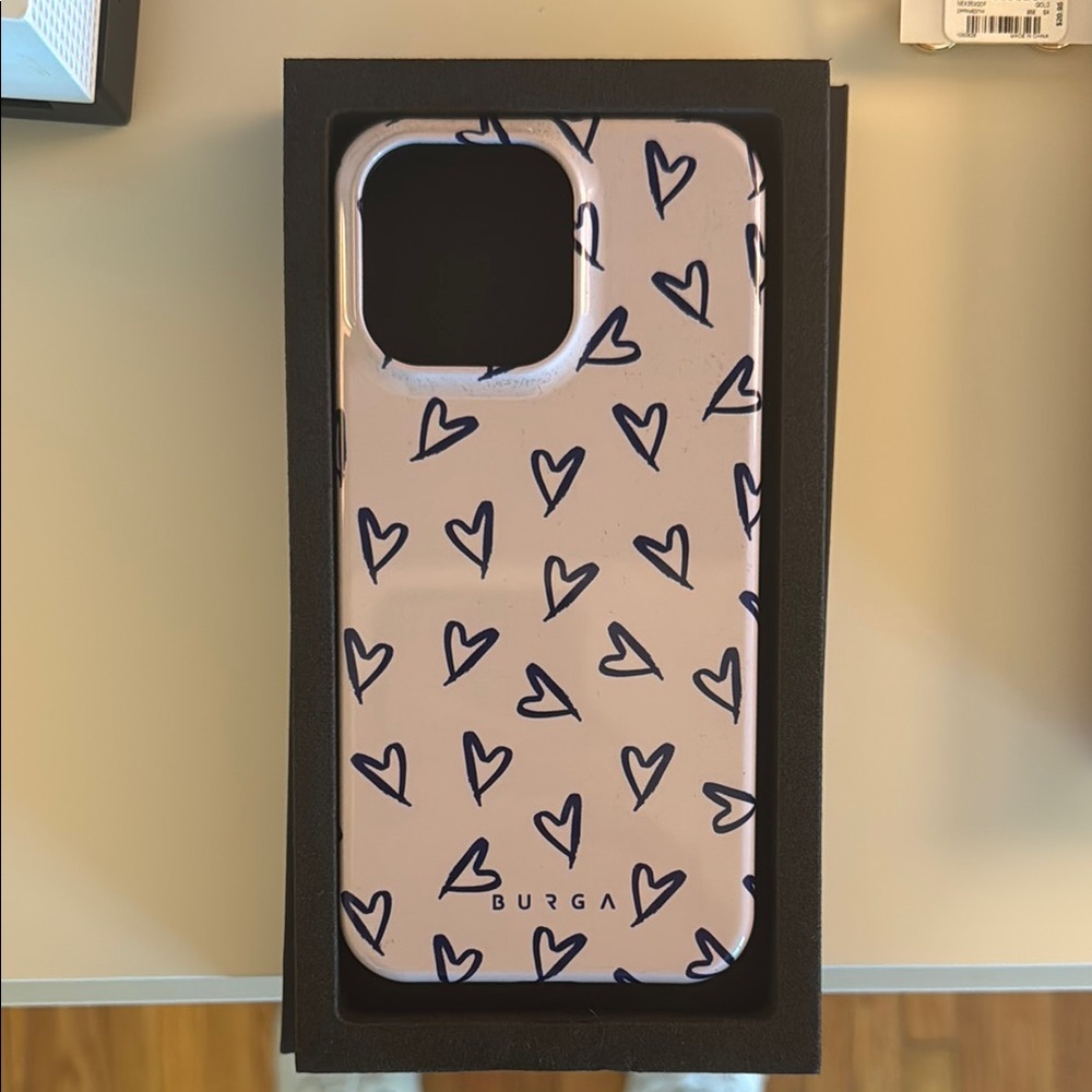 White and Blue Heart Pattern Phone Case
